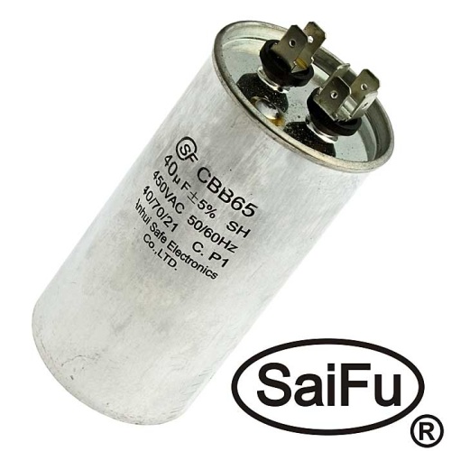 Пусковой конденсатор SAIFU CBB65, 40 мкФ, 450 В | код 104046 | Saifu
