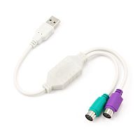 Конвертер PS/2 устройства -> USB порт Cablexpert UAPS12, 2xPS/2 /AM, блистер, белый | код UAPS12 | Cablexpert