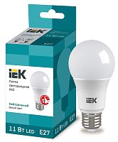 Лампа светодиодная ECO A60 шар 11Вт 230В 4000К E27 | код. LLE-A60-11-230-40-E27 | IEK