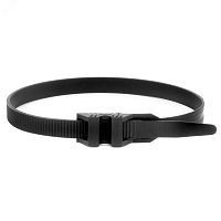 Хомут P6.6 с плоским замком, черный 9x300 | код 26502SR | DKC