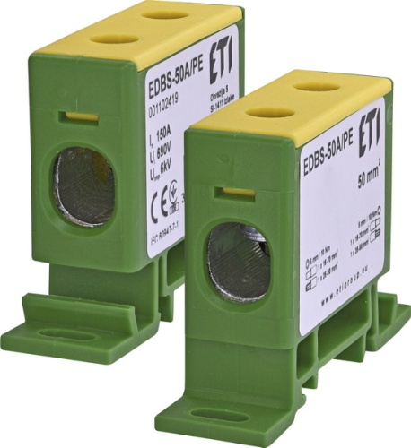 Блок распределительный EDBS-50A/PE (150А, 16-70 mm2) | код 001102419 | ETI