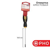 Отвертка крестовая PH 0х100 мм, двухкомпонентная рукоятка REXANT | код 12-6402 | REXANT