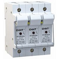 Держатель плавких вставок с индикацией RT28-63X 14х51 3П (CHINT) соответствует стандарту ROHS | код 520517 | CHINT
