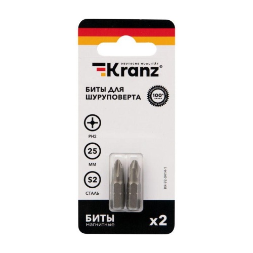 Бита для шуруповерта PH2х25 мм (упак. - 2 шт.) | код. KR-92-0414-1 | Kranz фото 3
