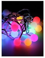 Гирлянда декоративная "Крупные матовые шарики" 4.4.м 30LED IP20 зел. провод мультиколор | код KOC_GIR30LEDBigBALL_ | КОСМОС