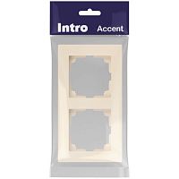 Рамка для розеток и выключателей Intro Accent 6-502-02 на 2 поста, СУ, слоновая кость | код Б0063752 | ЭРА
