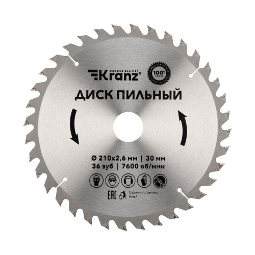 Диск пильный 210мм х36зуб х30мм | код. KR-92-0121 | Kranz