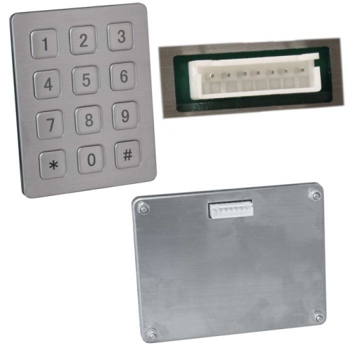 Клавиатура цифровая антивандальная влагозащищённая RUICHI RPS01-12-TM, pin, нержавеющая сталь | код 113017 | Ruichi