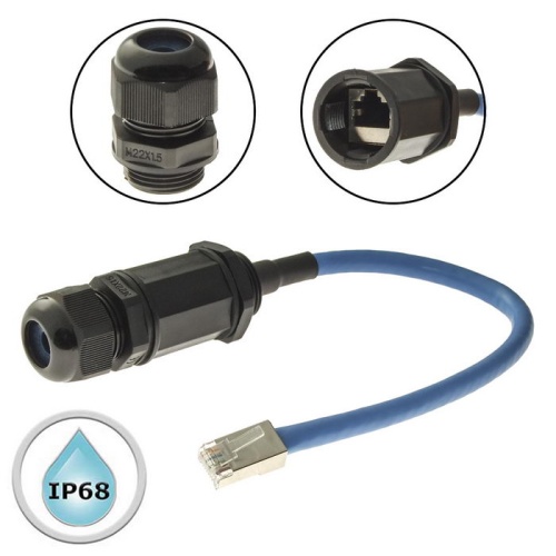 Разъём герметичный SZC RJ45M22L25-6B, 10BASE-T,100 BASE-T, 1000 BASE-T | код 107866 | SZC