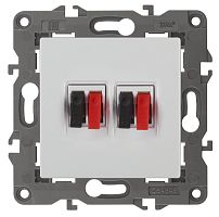 Розетка аудио двойная, Эра Elegance, белый, 14-3112-01 | код Б0034326 | ЭРА