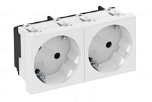 Розетка STD-D3S RW2, 2х2P+E нем.ст., 16А, 250V ~, 33°, пруж. зажимы, защ. шторки, белый, поликарбонат | код 6120103 | OBO Bettermann