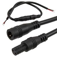 Разъём герметичный RUICHI 2P F/M 22AWG*2 L150 мм чёрный IP65, 2 контакта | код 97224 | Ruichi