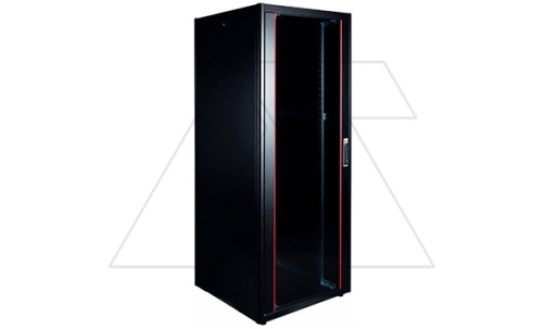 Щит телекоммуникационный 19., 26U, ВxШxГ 1299x600x800мм, DYNAmic Basic, напольный, перед. дверь стекло, задняя глухая металлич., черный | код LN-DB26U6080-BL-F | LANDE