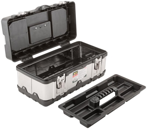 Ящик для инструмента пластиковый 16'' ( 410х215х185 мм ) замки и стенки нерж. сталь | код 65594 | FIT фото 5