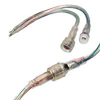 Разъём герметичный F/M 22AWG*4pins L170 мм IP65, 4 контакта | код 97231 | Ruichi