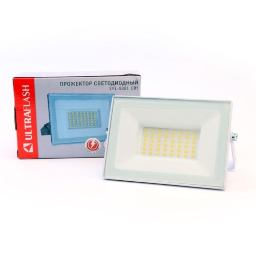 Прожектор LFL-5001 C01 (LED SMD 50Вт 230В 6500К) бел. Ultraflash 14130 фото 6