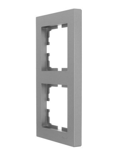 Рамка 2-местн. вертик. VESNA платина LEZARD 742-3500-152 фото 2