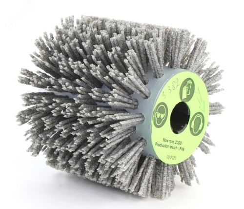 Щетка Д110x100x19+4 паза, ворс полимер-абразив P46 по дереву для щеточных шлиф машин с валом Д19+4 (3-382) | код FEL110100P46PGR | Cazzola