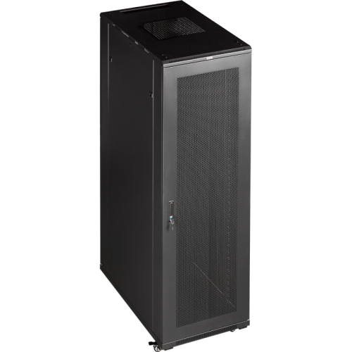 Шкаф 19 Business, 22U 600x1000, черный, передняя дв. перфорир., задняя дв. распашная перфорир. | код TWT-CBB-22U-6x10-P1 | TWT