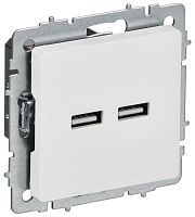 BRITE Розетка USB A+A 5В 3,1А РЮ10-1-БрАБ арктический белый IEK | код BR-U21-D31-K91 | IEK