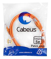 Cabeus PC-UTP-RJ45-Cat.5e-3m-OR-LSZH Патч-корд U/UTP, категория 5е, 2xRJ45/8p8c, неэкранированный, оранжевый, LSZH, 3м | код 9524c | Cabeus