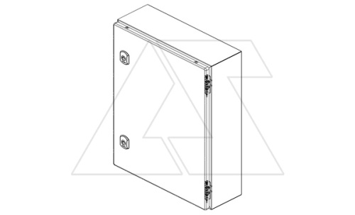 Щит моноблочный 600x600x210мм (ВхШхГ) навесной с монтажной панелью, 1 глухая дверь, 2 замка, 2 петли, RAL7035, IP66 | код DM256-621 | Tekpan