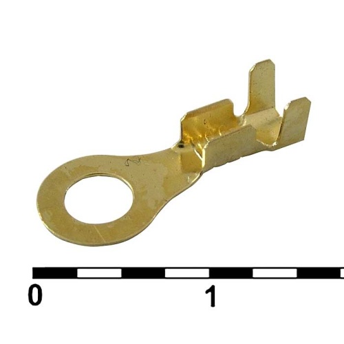 Наконечник кольцевой неизолированный RUICHI DJ431-4B, 1,0…1,5 мм?, латунь H65Y | код 81003 | Ruichi