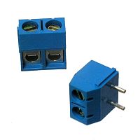 Клеммная колодка винтовая RUICHI XY301R-A-2P на 2 клеммы M2.5, шаг 5 мм, угловая, 16 А, 22-14 AWG | код 64444 | Ruichi