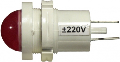 Светодиодная лампа СКЛ-12А-КП-2-28(М), красная, прозрачная, мигающая, 28В 50Гц/пост., диаметр посадочного отверстия 22мм, УХЛ2.1 | код A8021-T35998730 | Каскад-Электро