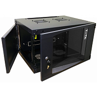 Шкаф настенный Next, 9U 550x450, стеклянная дверь, черный | код TWT-CBWNG-9U-6X4-BK | TWT