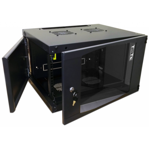 Шкаф настенный Next, 9U 550x450, стеклянная дверь, черный | код TWT-CBWNG-9U-6X4-BK | TWT