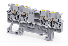 Клемма проходная CP2.5/4BU /5x74,7mm, push-in, 4 присоед., 2,5(max 4)mm2, 24A, 1000V, синяя | код CP2.5/4BU | Connectwell
