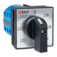 Переключатель кулачковый ПК-1-64 10А для вольтметра IP65 EKF | код pk-1-64-10-65 | EKF
