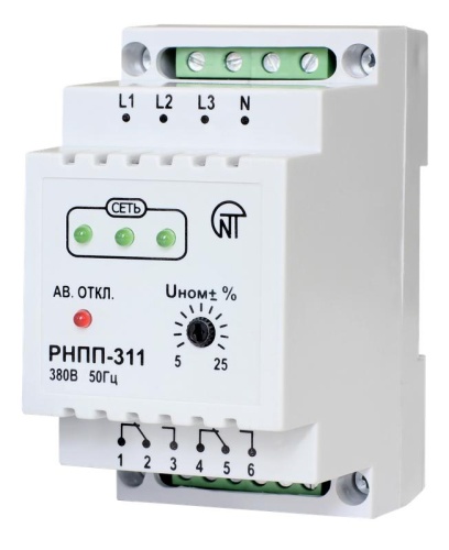 Реле напряжения РНПП-311 трехфазное нерегулируемое DIN (ЕЛ-12) | код 3425600311 | Новатек-Электро