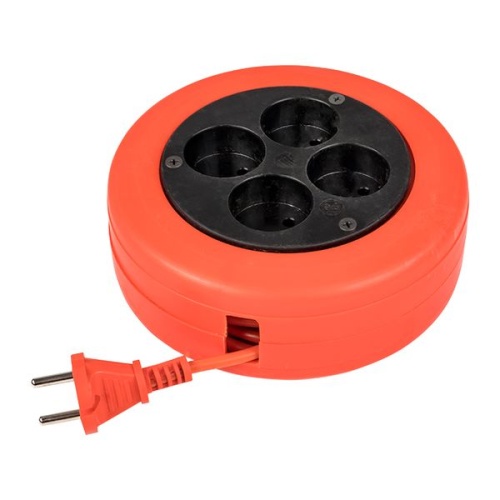 Удлинитель-рулетка 4*5 м без заземления ПВС 2*0,75 10А/2,3кВт PROxima | код UBR-6-257-4-5 | EKF фото 2