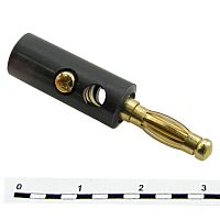 Штекер RUICHI 10-0015 GOLD чёрный, винтовое крепление | код 70061 | Ruichi