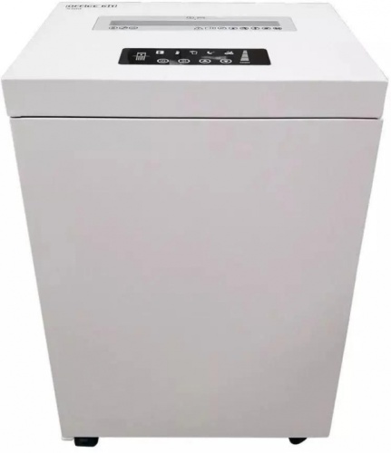 Шредер Office Kit S500 0,8x2 белый (секр.P-7) фрагменты 7лист. 50лтр. скобы пл.карты CD | код 1844503 | OFFICE KIT