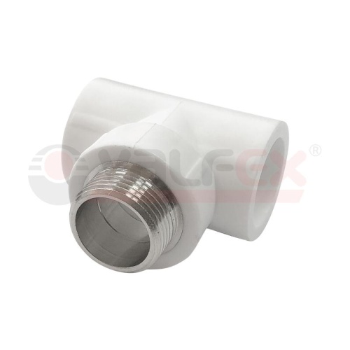 Тройник переходной с наружной резьбой 32х1'х32 (30/10) БЕЛЫЙ | код. 10128032-PRO | Valfex