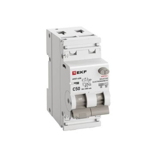 Автоматический выключатель дифференциального тока селективный АВДТ-63N (S) 1P+N 50А 100мА характеристика C тип AC электромеханический 6кА PROXIMA EKF | код D63N26MS50C100 | EKF фото 3 Автоматический выключатель дифференциального тока селективный АВДТ-63N (S) 1P+N 50А 100мА характеристика C тип AC электромеханический 6кА PROXIMA EKF | код D63N26MS50C100 | EKF фото 3