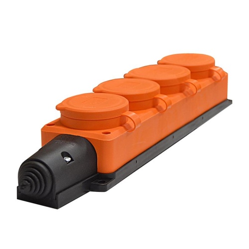 Колодка удлинителя 4-м Компакт 1ф с загл IP44 16А каучук оранж. UNIVersal | код 3035 | Universal Колодка удлинителя 4-м Компакт 1ф с загл IP44 16А каучук оранж. UNIVersal | код 3035 | Universal