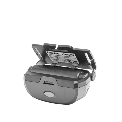 Фонарь налобный LED53412 аккум. 3.7В COB+LED 3Вт 3 реж. 3 x AAA Type-C бокс карбон Camelion 15764 фото 2