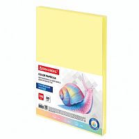 Бумага цветная BRAUBERG, А4, 80 г/м2, 100 л., пастель, желтая, для офисной техники, 112446 | код 112446 | BRAUBERG