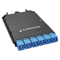 Компактная MPO кассета OS2, 12xLC, тип B, низкие потери, черная | код LAN-MCCB-1M-12LC/OS2 | LANMASTER