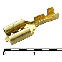 Клемма ножевая неизолированная F-типа RUICHI DJ622-D6.3A, 6.3 мм, латунь | код 81655 | Ruichi