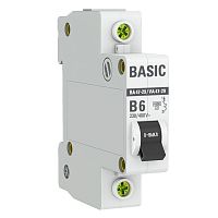 Автоматический выключатель 1P 6А (B) 4,5кА ВА 47-29 EKF Basic|mcb4729-1-06-B|EKF 
