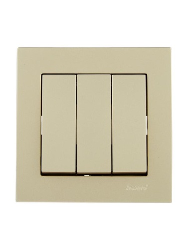 Выключатель 3-кл. СП Vesna механизм титан LEZARD 742-3788-109