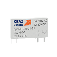 Ультратонкое промежуточное реле 6 А OptiRel G RP34-51-24D-6-NO-G | код 281147 | КЭАЗ