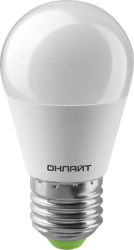 Лампа светодиодная 71 646 OLL-G45-6-230-4K-E27 6Вт шар 4000К бел. E27 470лм 176-264В | Код. 71646 | ОНЛАЙТ