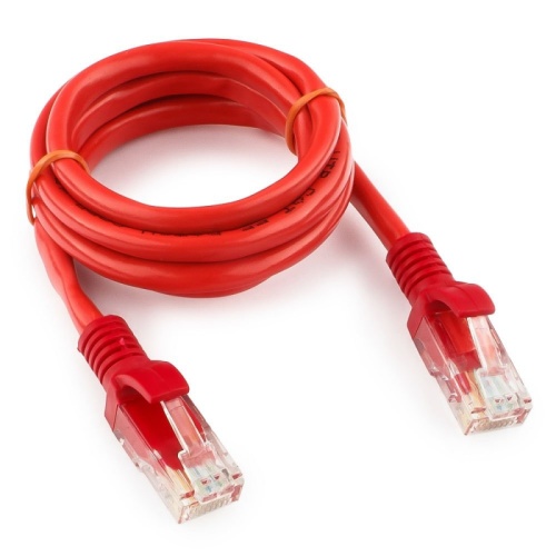 Патч-корд UTP Cablexpert PP12-1M/R кат.5e, 1м, литой, многожильный (красный) | код PP12-1M/R | Cablexpert