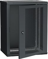 ITK Шкаф настенный LINEA W 12U 600х450мм дверь перфорированная RAL 9005 | код LWR5-12U64-PF | IEK